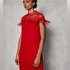 Ted Baker Red ‘Carsey’ Lace Shift Dress